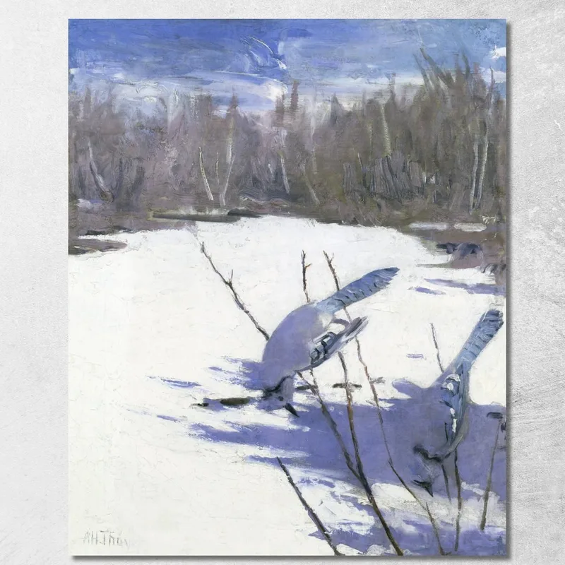 Blue Jays In Winter Study For Book Concealing Coloration In The Animal Kingdom Abbott Handerson Thayer canvas print
