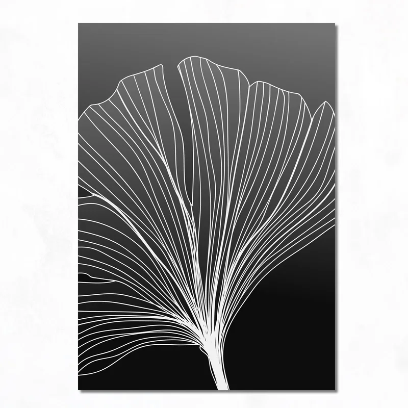 Monochrome Botanisches Abstrakt modernes wandbild