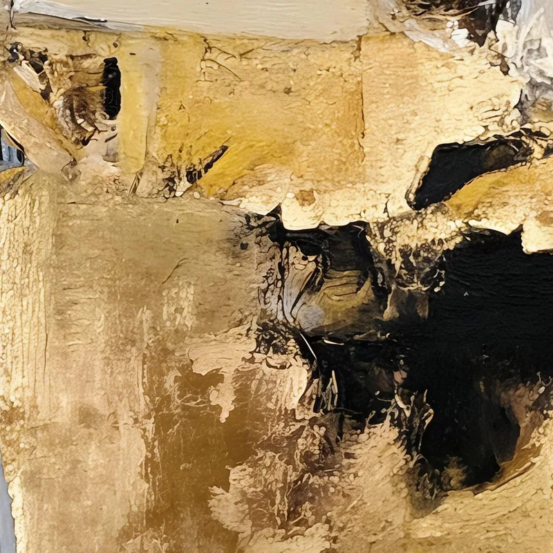 Impression sur toile texture abstraite noir et or