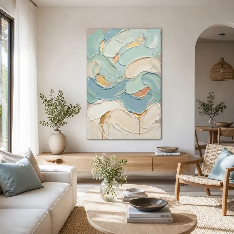 Quadro su tela spirali astratte sereni