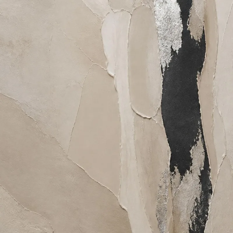 Quadro moderno texture astratta nera e crema
