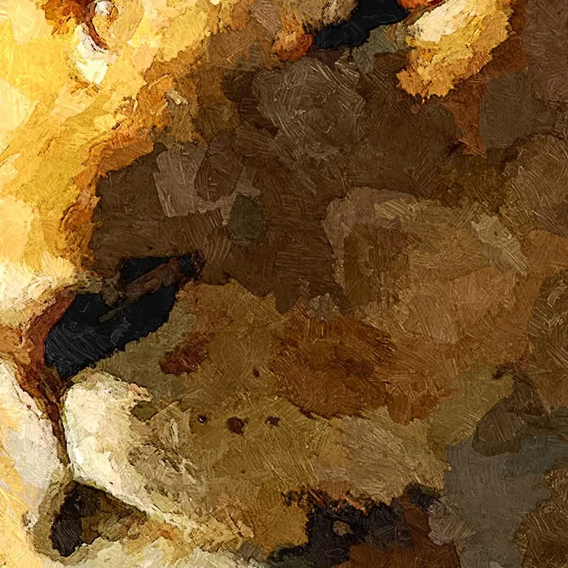 Pintura De León Africano Sobre Lienzo Poder Y Realeza En La Sabana