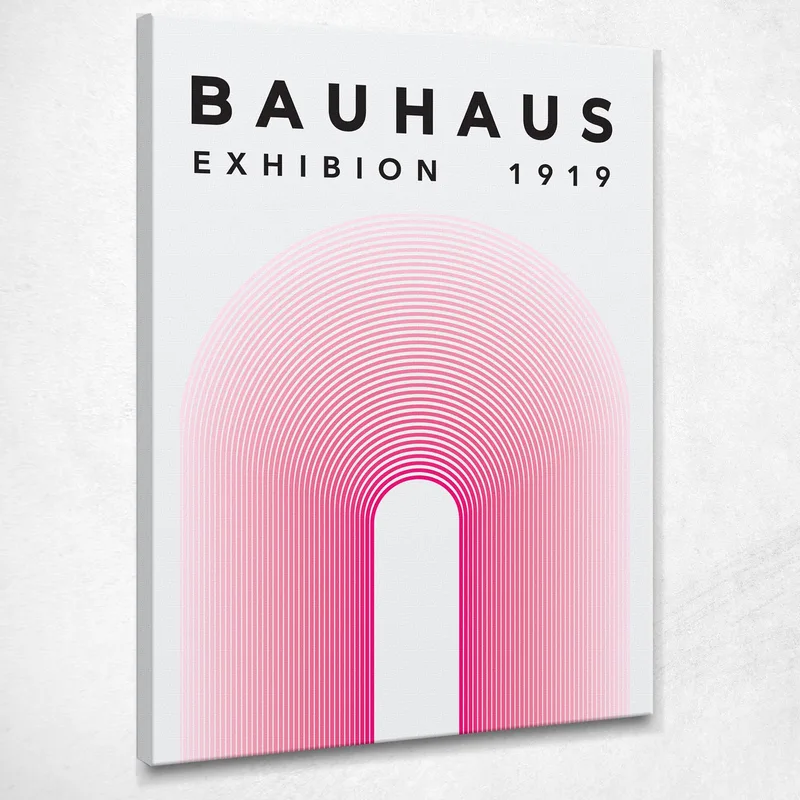 Quadro Bauhaus Struttura Ad Arco Rosa Bauhaus Style quadro stampa su tela