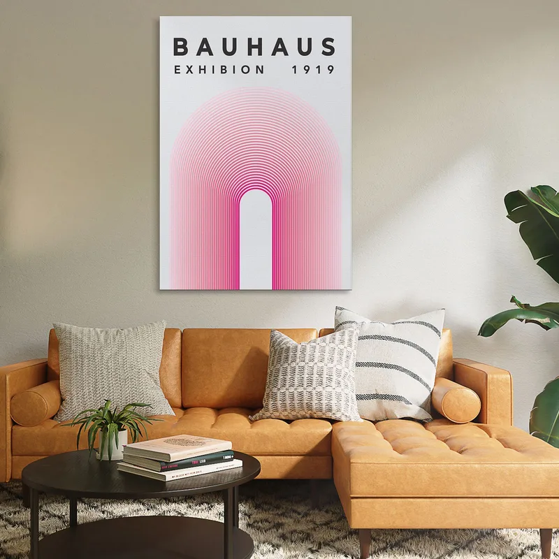 Quadro Bauhaus Struttura Ad Arco Rosa Bauhaus Style