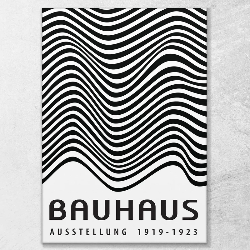 Cuadro Bauhaus Ondas Onduladas Monocromáticas Bauhaus Style