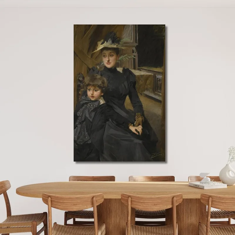 Fru Weguelin Med Son La Signora Weguelin E Suo Figlio Anders Zorn quadro stampa su tela