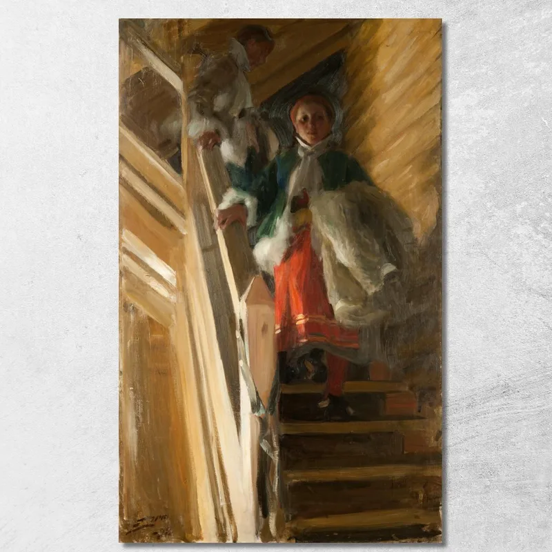 Sulle Scale Della Soffitta Anders Zorn quadro stampa su tela