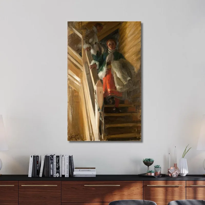 Sulle Scale Della Soffitta Anders Zorn quadro stampa su tela