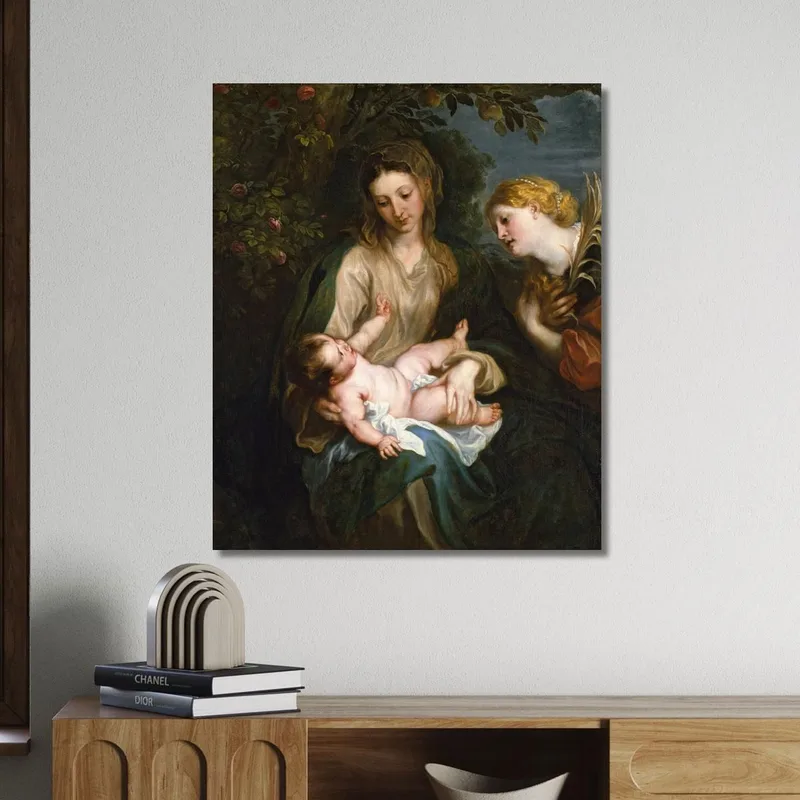Madonna Col Bambino E Santa Caterina D'Alessandria Anthony van Dyck