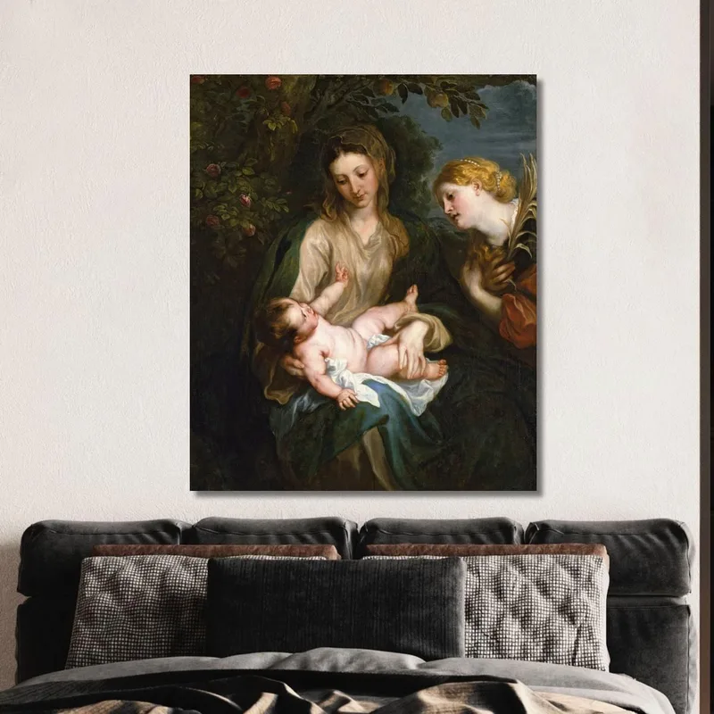 Madonna Col Bambino E Santa Caterina D'Alessandria Anthony van Dyck