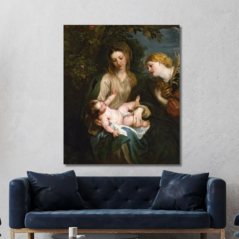 Madonna Col Bambino E Santa Caterina D'Alessandria Anthony van Dyck