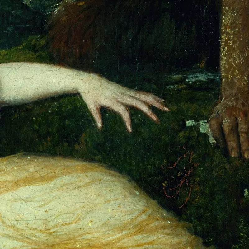 Sleeping Diana Watched By Two Fauns Arnold Böcklin