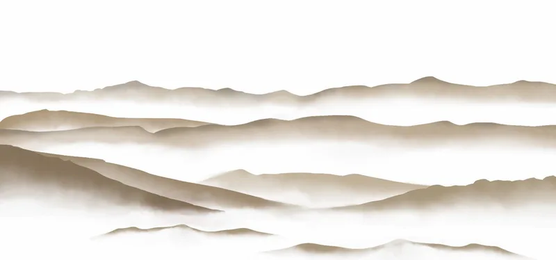 Pintura De Paisaje Abstracto Paisaje Montañoso Minimalista Beige Brumoso Y Blanco