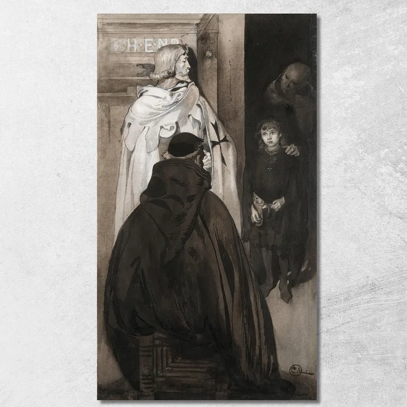 Illustrazione Per Singoalla – Il Vento È Il Mio Amante Di Viktor Rydberg 6 Carl Larsson quadro stampa su tela