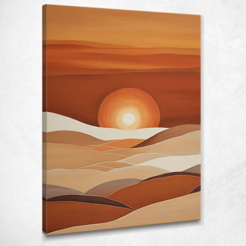 Quadro Boho Chic Minimal Sorgere Del Sole Su Colline Ondulate