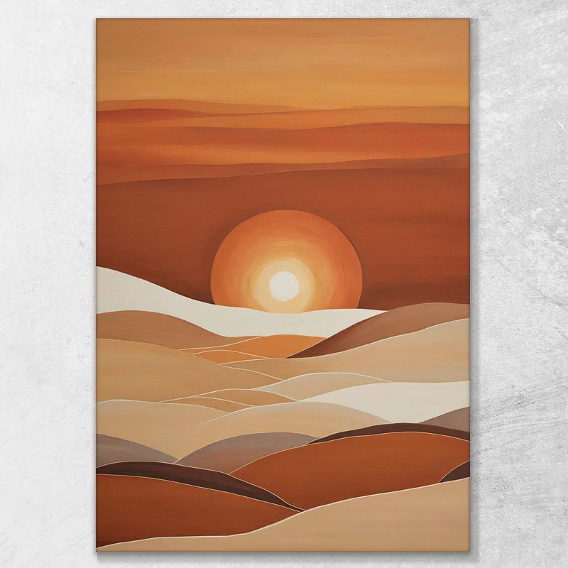 Quadro Boho Chic Minimal Sorgere Del Sole Su Colline Ondulate