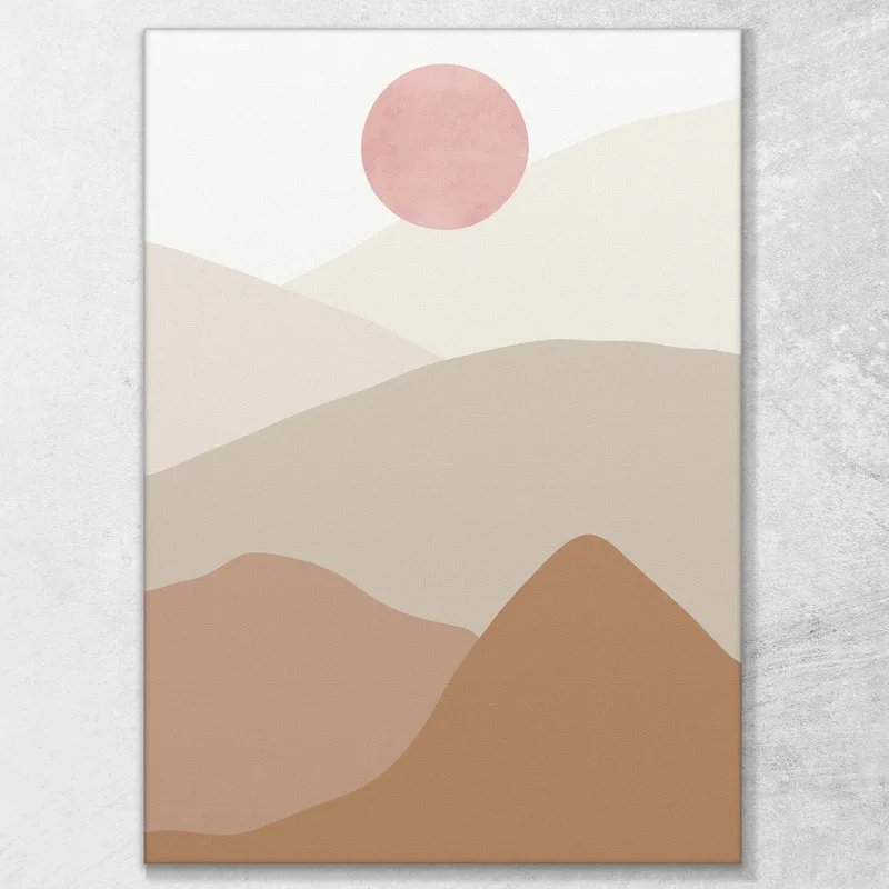 Cadre Minimal Boho Chic Coucher De Soleil Sur Les Collines