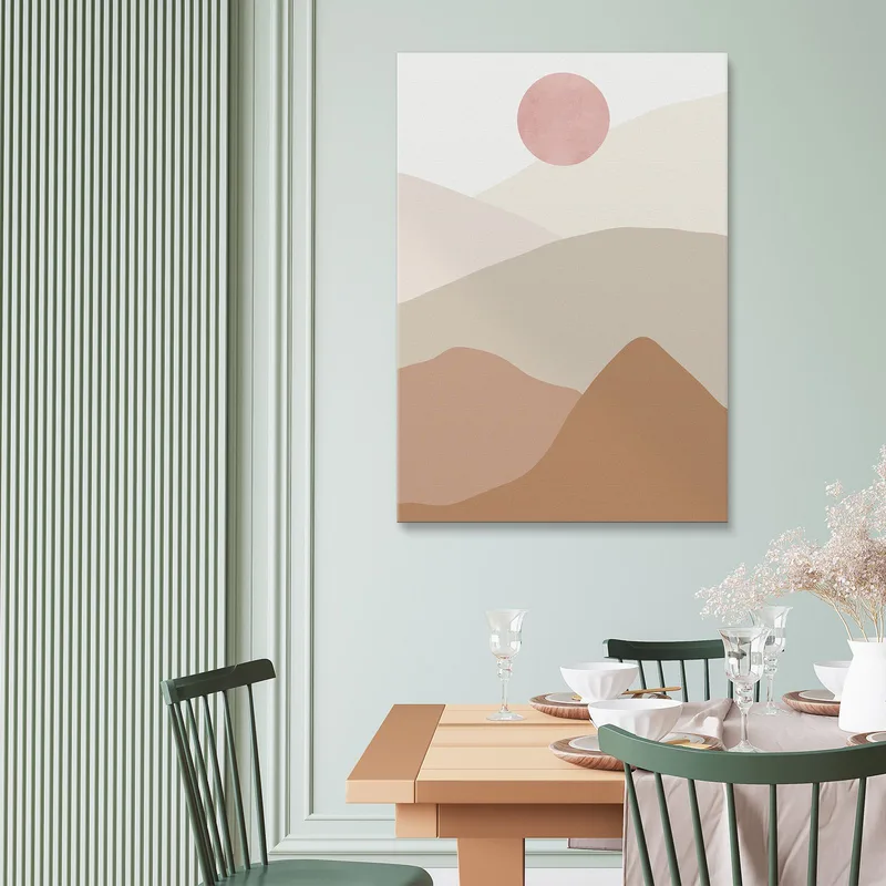 Cadre Minimal Boho Chic Coucher De Soleil Sur Les Collines