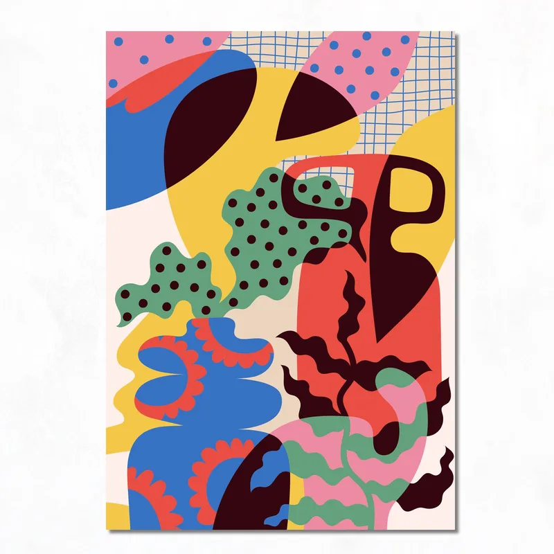 Abstract Colorful Forms canvas wall art