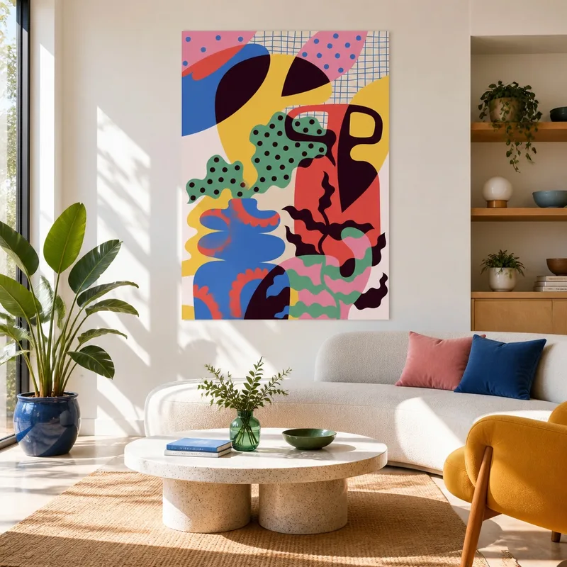 Abstract Colorful Forms canvas wall art