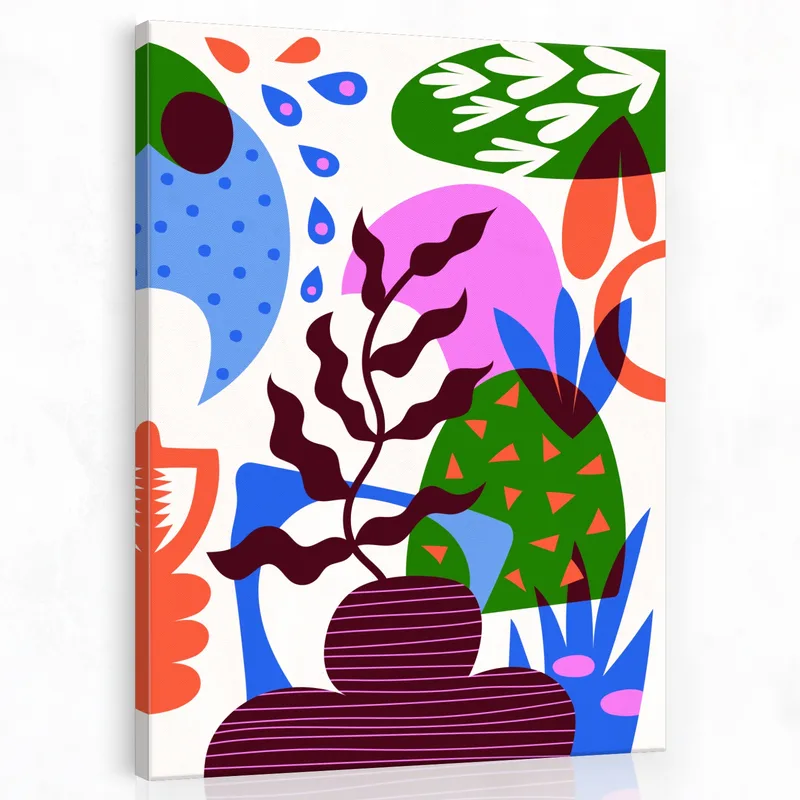 Abstract Botanical Shapes modern canvas