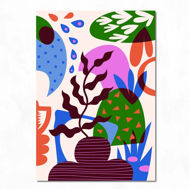 Abstract Botanical Shapes modern canvas