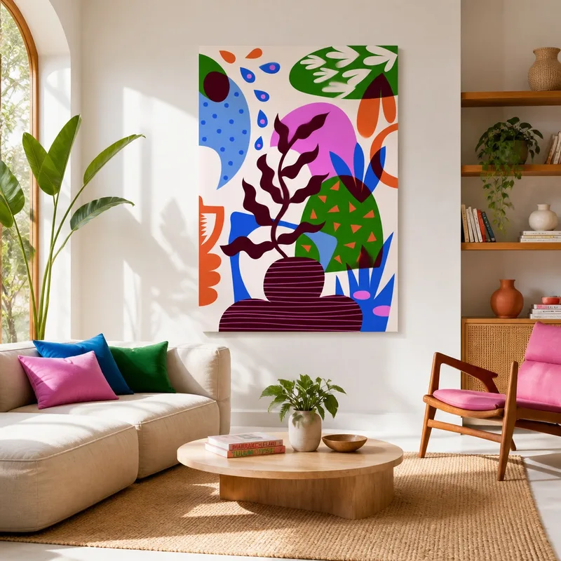 Abstract Botanical Shapes modern canvas