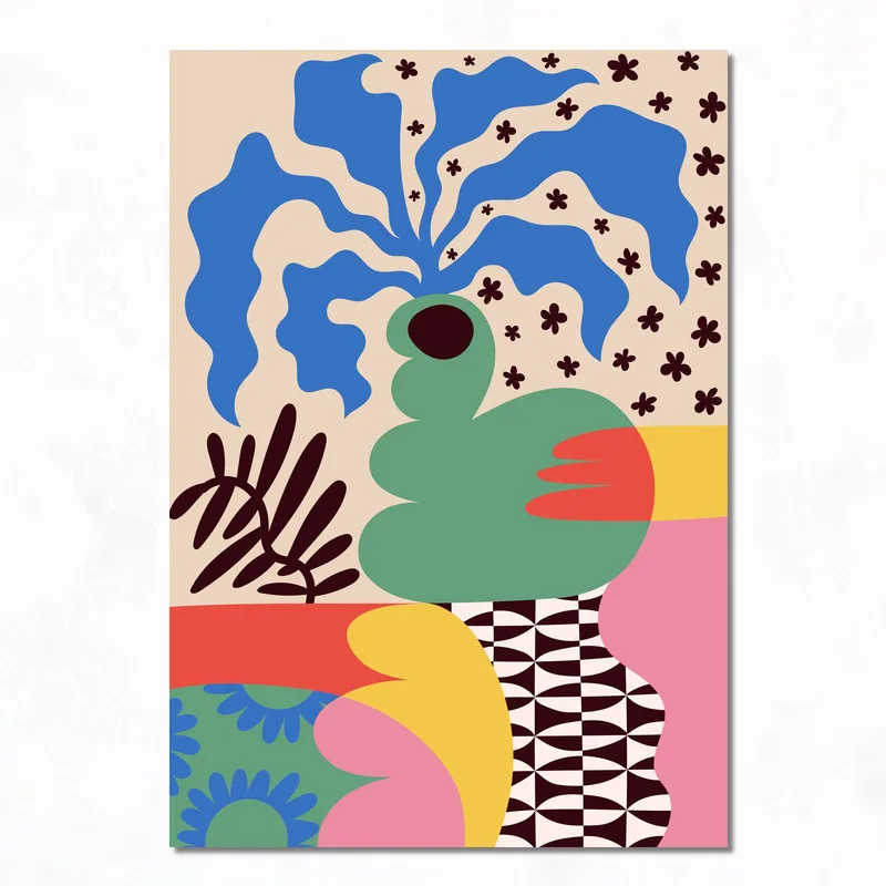 Abstract Botanical Harmony canvas wall art
