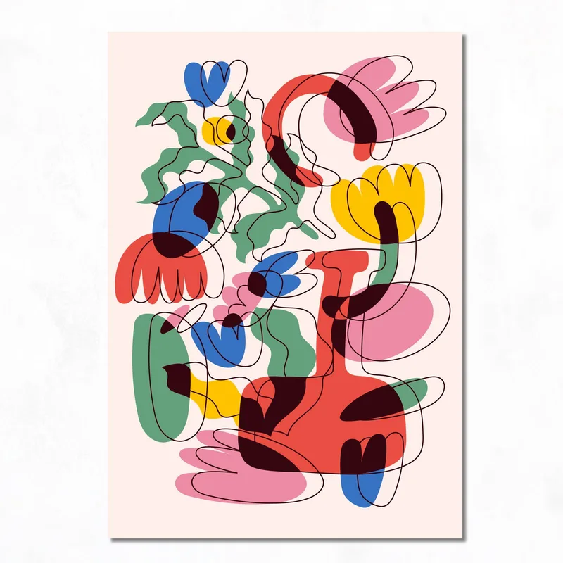 Canvas art print abstract floral harmony