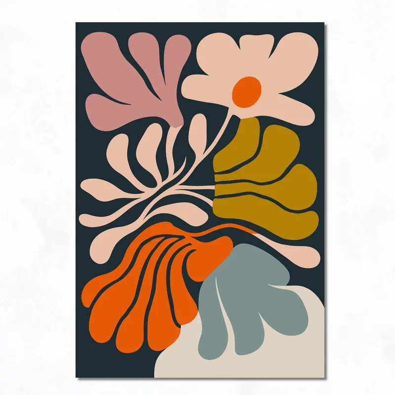 Abstract Floral Composition canvas art print