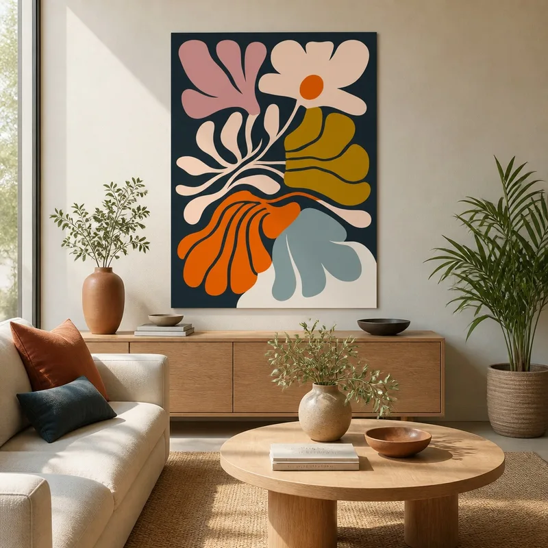 Abstract Floral Composition canvas art print