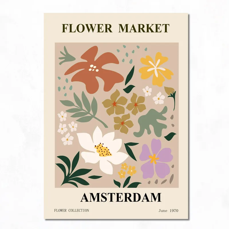 Amsterdamer Blumenmarkt drucken auf leinwand
