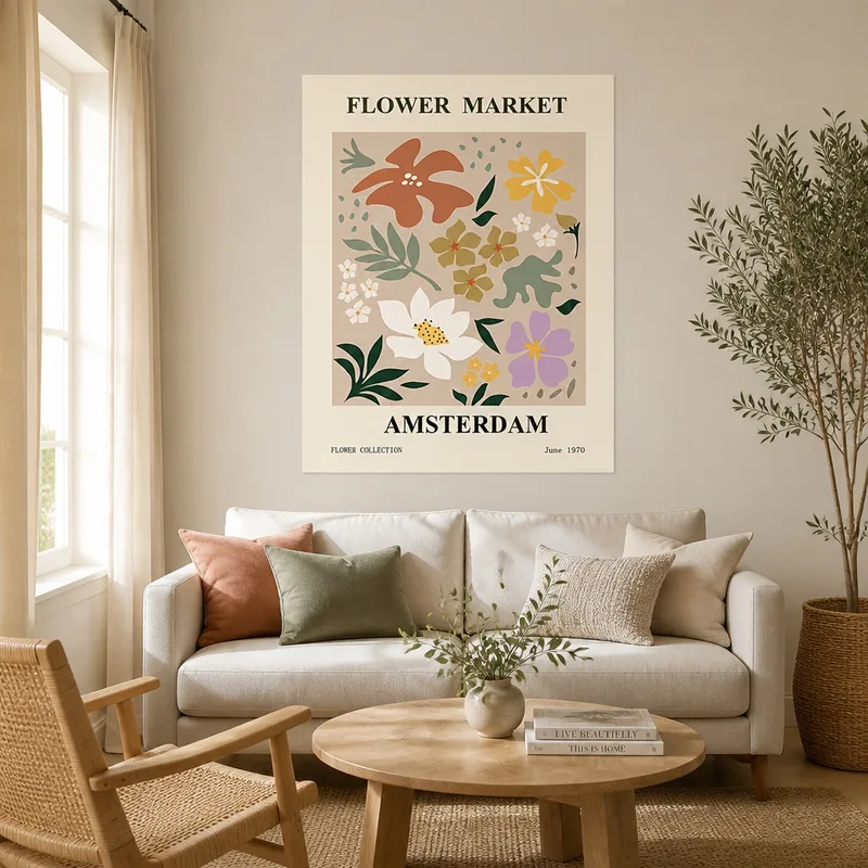 Amsterdamer Blumenmarkt drucken auf leinwand