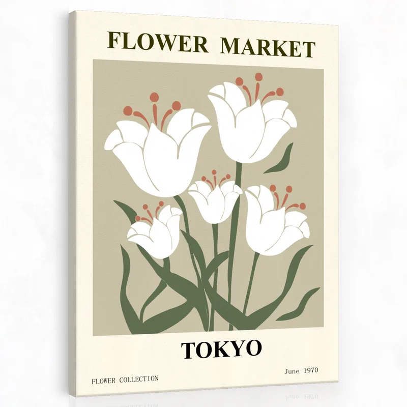 Leinwanddruck tokio blumenmarkt tulpen
