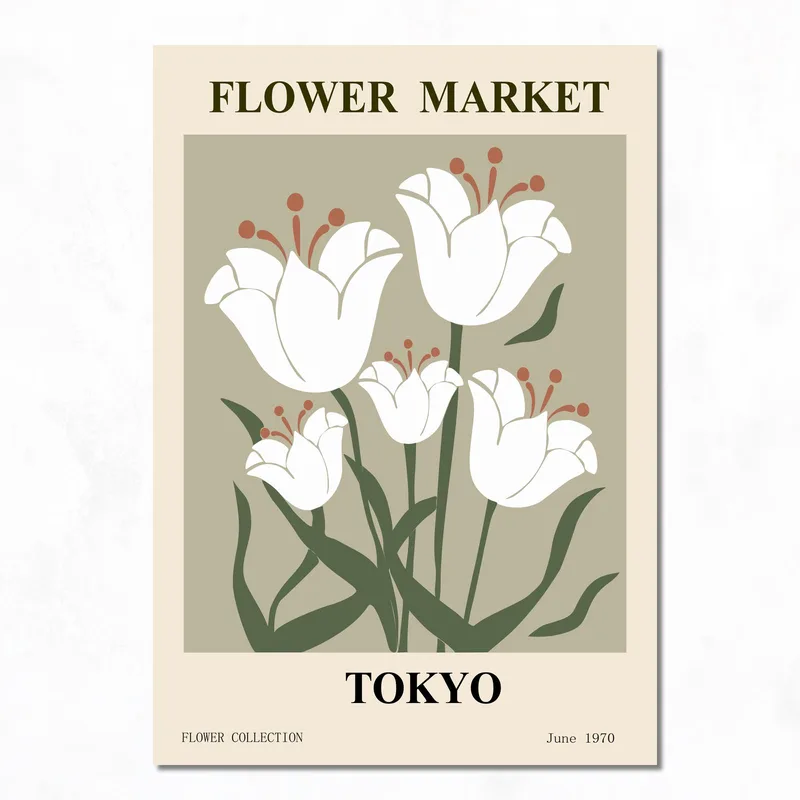 Leinwanddruck tokio blumenmarkt tulpen