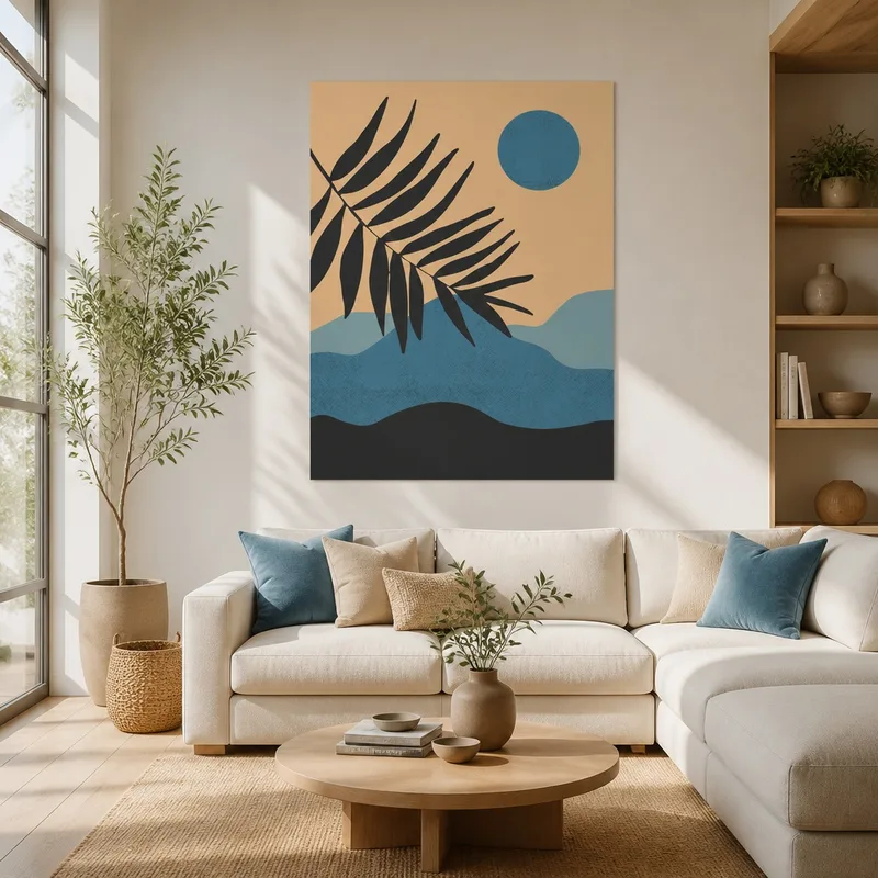 Abstrakte Palmsonne modernes wandbild