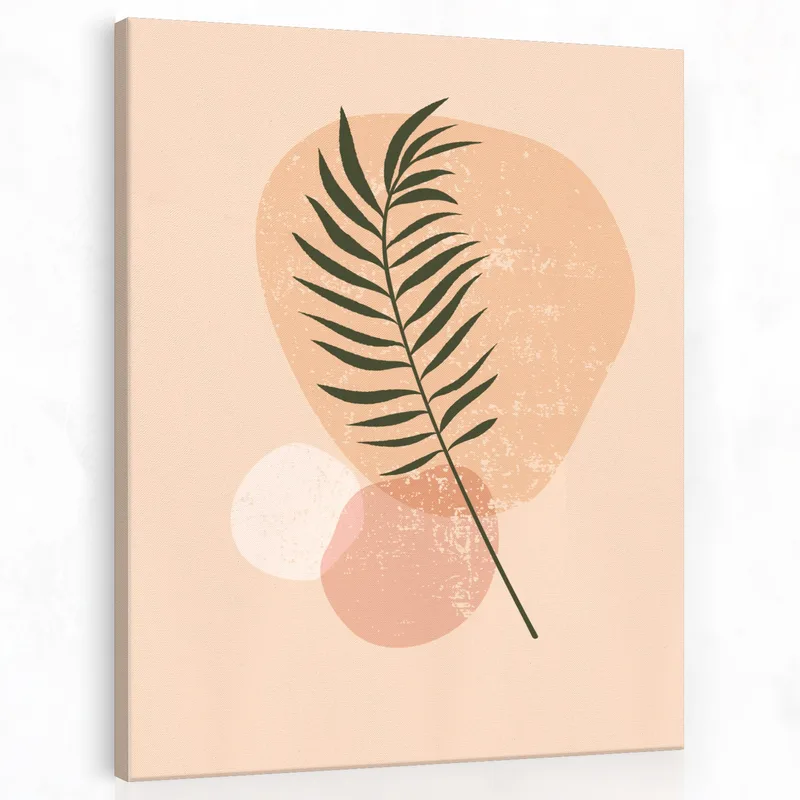 Hoja botánica minimalista cuadro moderno