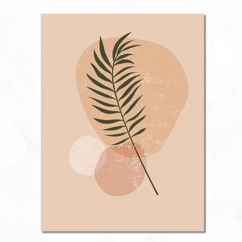 Hoja botánica minimalista cuadro moderno