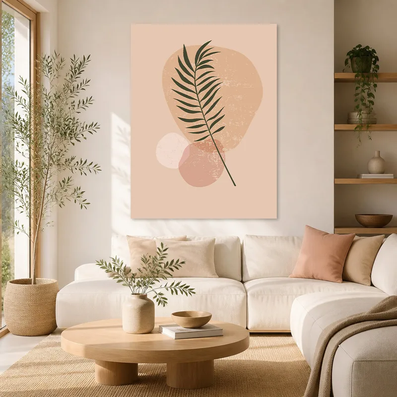 Hoja botánica minimalista cuadro moderno