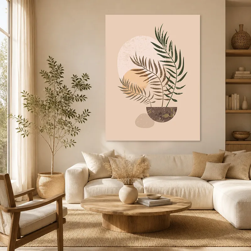 Moderne Boho-Palmenblätter drucken auf leinwand
