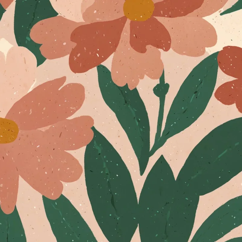 Lienzo artistico armonía floral en tonos cálidos