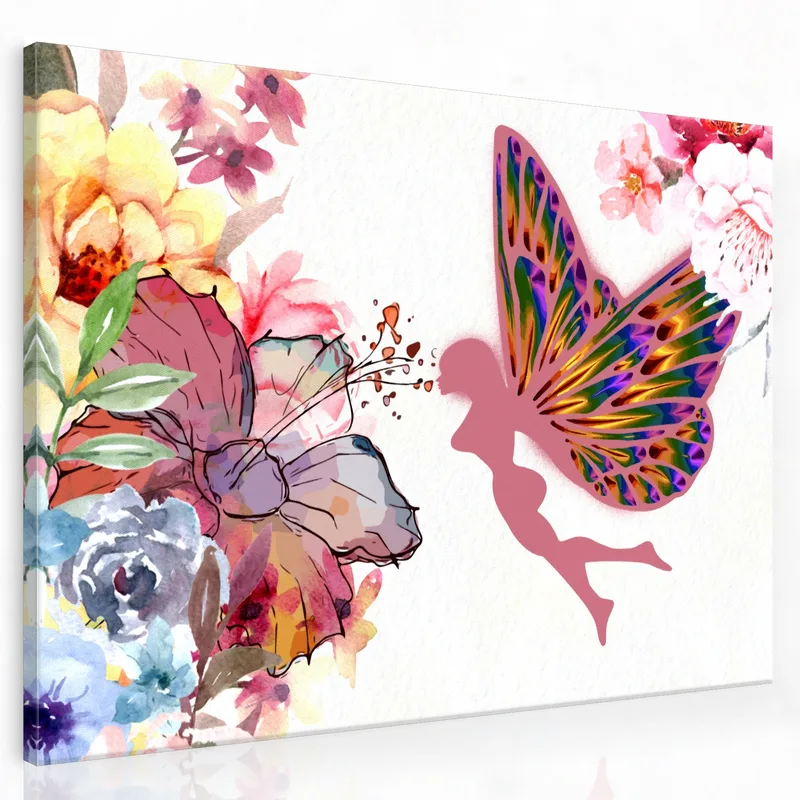 Toile artistique symphonie féerique et florale vibrante