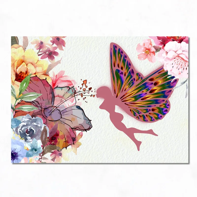 Kunstdruck lebhafte feen- und blumensymphonie