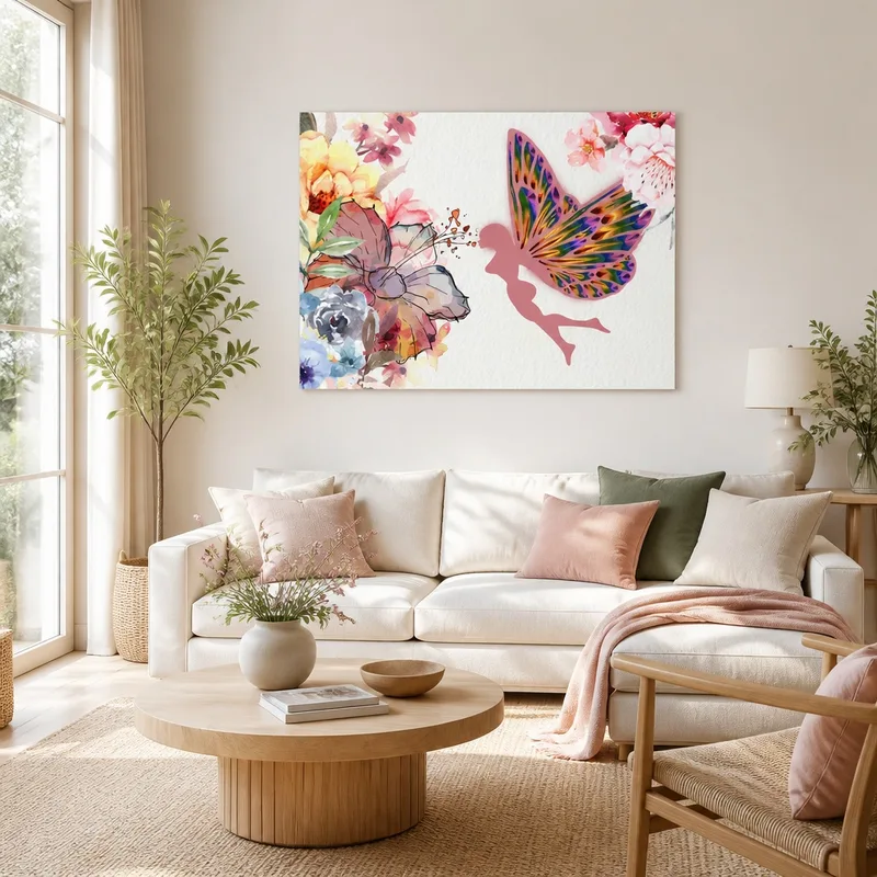 Kunstdruck lebhafte feen- und blumensymphonie