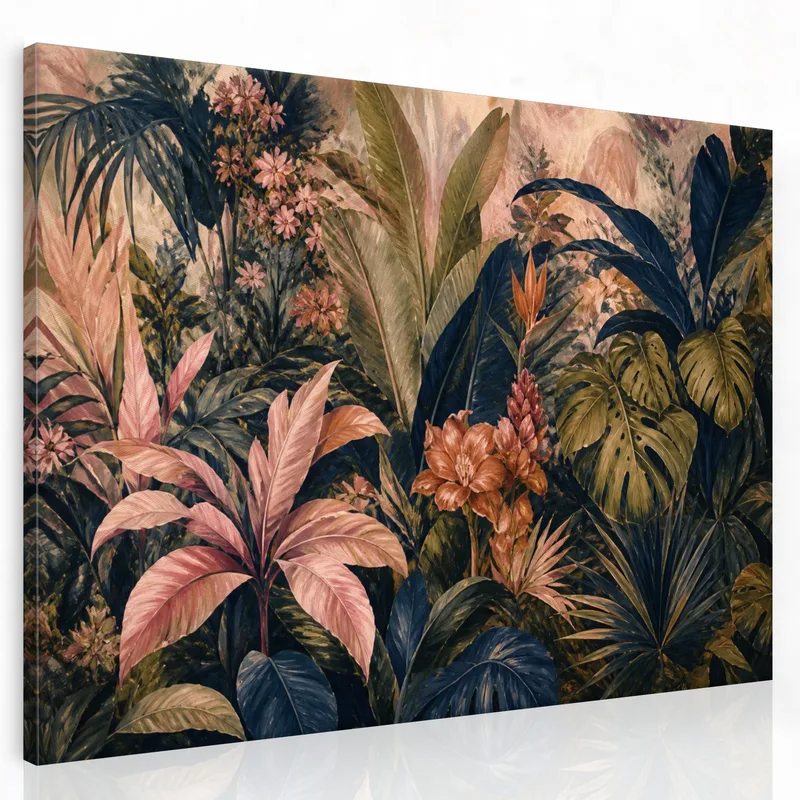 Modern canvas tropical botanical garden
