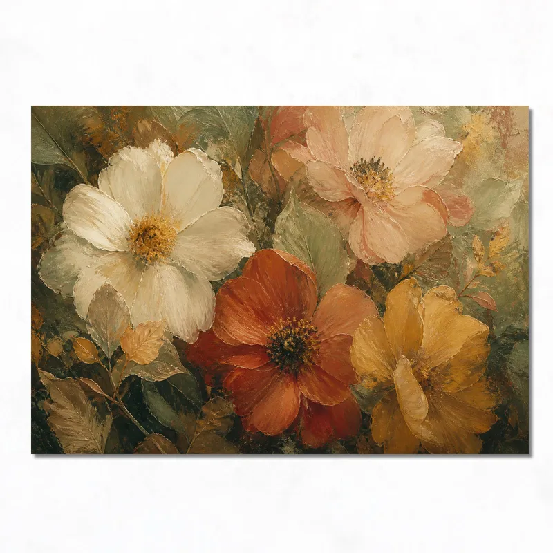 Impresion en lienzo ramo floral vintage