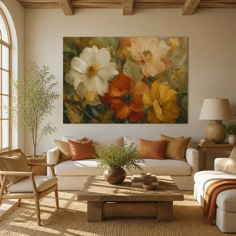 Impresion en lienzo ramo floral vintage