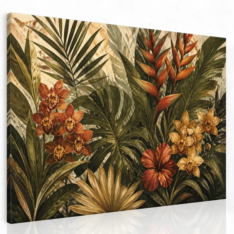 Tropical Botanical Harmony modern canvas