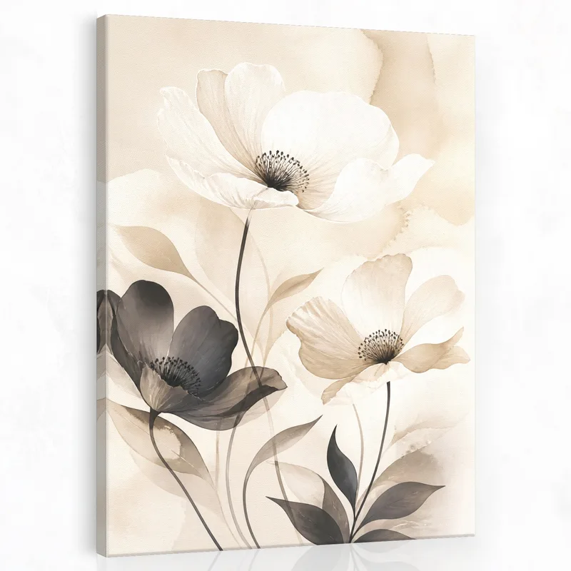 Fine art print elegant floral trio