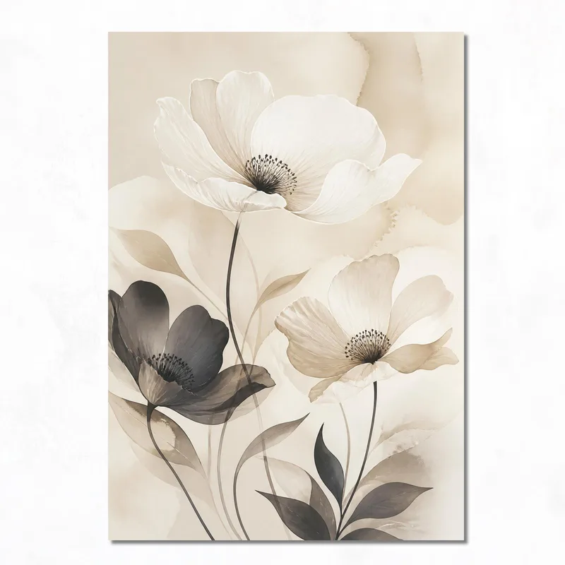 Stampa su canvas elegante trio floreale